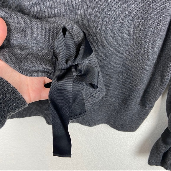 J. Crew Mercantile Gray Tie Bell Sleeve Sweater S - Picture 6 of 9